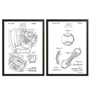 [Namly Design] Patent Drawing Poster - Baseball Cover / Set of 2