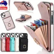 Luxury Leather Wallet Case Cover For iPhone 16 15 14 13 12 11 Pro Max XR 8 Plus