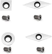 Dirtech DW-3 Carbide Inserts Cutters Tipped Set Replacement 4pcs Fits for DT-3 Mini Carbide Tipped Woodturning Tools Set, With Screws and T15 Star Screwdriver