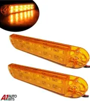 Two 5" Orange Amber 12 v Led Side Marker Indicators Lights Truck Trailer Bus
