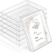 Sintuff 100 Pcs Clear Card Box Greeting Card Storage Boxes Clear Plastic Card Box for Greeting Cards 5.39 x 7.36 x 1 Inches Photo Storage Box Rectangle Small Boxes for Favors