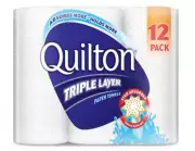 Quilton 3 Ply White Paper Towel (60 Sheets per Roll), 12 count, Pack of 12 |AU