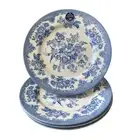 Royal Stafford Asiatic Pheasant 11in Dinner Plates Blue & White Set of 4 NEW