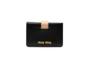 Pre Loved Miu Miu Leather Card Case Wallet in Black