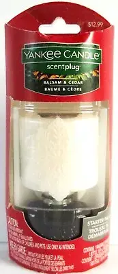 YANKEE ScentPlug BALSAM & CEDAR Fragrance Diffuser Starter Pack, NEW