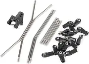 Chassis Skid Plate Carbon Fiber Chassis Kit, High Clearance, Suspension Link Set, Capra Portal Axle, ESC Battery Engine Guard(Links and Rear Riser)