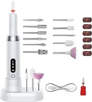 Electric Nail File Set for Women, Electric Nail File,Cordless Nail Drill Rechargeable Nail Drill Set - Nail Sharpener with Charging Base Nail Drill Machine for Nail Salon Home