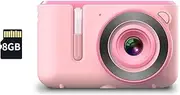 Fahgaer New Children'S Mini Camera Dual Selfie Digital Photo Camera HD 720P Video USB Charging Color Display for Pink