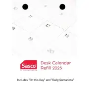 2025 SASCO DESK Refill Day To Page DTP Top Hole Punch 76 X 102MM Calendar