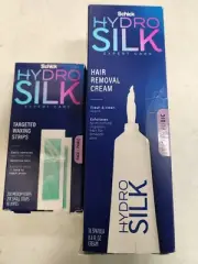 2 Pk: Schick HydroSilk Hair Removal Cream & Targeted Wax Strips E12E