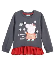 Peppa Pig Toddler Girls Contrast Hem Top-2T