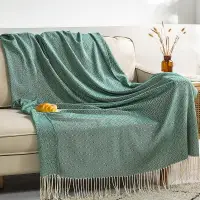 在飛比找樂天市場購物網優惠-波西米亞針織沙發毯裝飾蓋毯民宿床尾毯腈綸流蘇針織毯
