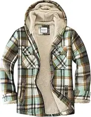 [WINDFIT] Women's Full Zip Fleece Flannel Jacket Plaid Sherpa Lined Jacket for Women