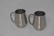 Lot (2) BELVEDERE VODKA Branded Stainless Steel Moscow Mules Mugs Cups Silver