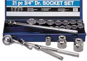 PERFORMANCE TOOL 21PC SAE 3/4" DR SOCKET SET 12PT WILW1180