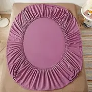 Cotton Fitted Sheet with Elastic Bands Non Slip Adjustable Mattress Covers for Single Double King Queen Bed 140/160/200cm, Red .,150x200cmx30cm