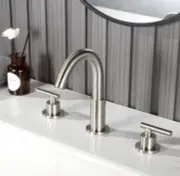 TapLong Widespread Double Handles Bathroom Faucet Brushed Nickel Bathroom Faucet