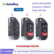 CN086041 for Jeep Wrangler 2018 2019 Smart Remote Auto Car Key Fob OHT1130261 433MHz 4A Chip 68416784AA B 3 button aftermarket