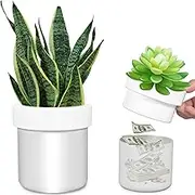 Flower Pot Diversion Safe, Flower Pot Safe Box with 2 Keys, Lockable Hidden Flower Pot Box, Decorative Key Hider Secret Safe Creative Flower Pot Stash Box for Hiding Key Money Watch Jewelry (White)