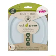 2pc Nip Eat Green Kinderteller BPA/PVC Free Infant/Baby Food Plate/Dish Blue 4m+