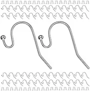 BEADNOVA Earwires 300pcs Stainless Steel French Earring Hooks Ball Dot Ear Wire with Backs for Jewelry Making Earring Supplies (300pcs Ear Wire and 300 pcs Backs, Total 600pcs)