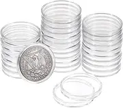 SUMNACON 30 Packs Clear Acrylic Coin Holder Capsules, Round 39mm Coin Collection Box Commemorative Coin Capsules Container for 39mm 1 oz Silver and Copper Rounds，Somali Elephant