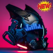 NEW Cyberpunk Helmet Mask with Light Halloween Helmet Cosplay Cyberpunk Costume