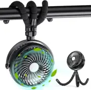 Baby Stroller Fan 20H Work Time Battery Powered Clip on Fan with Flexible Tripod