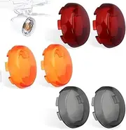 Vuzmode Turn Signal Lens Kit, Front Rear Bullet Turn Signal Light Replacement Covers, for Harley, Sportster 883 1200 Touring Road King Electra Glide Street Glide Softail Dyna V-Rod Motorbike Signal La