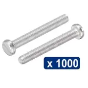 1000/Bulk M3 x 25mm Slotted Pan Head Machine Screws - Stainless Steel