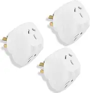 [HITRENDS] Double Power Plug Outlet Extender, Triple Plug Adaptor, Multi Plugs Extension, Sockets Adapter, 10 Amp, Power Extender, Wall Socket Plug, Outlet Splitter, White, for Home/Office
