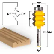 Triple Flute Furniture Molding Router Bit 1/4" Flutes 1/4" Shank - Yonico 16161q