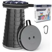 Telescoping Stool with Cushion, Portable Telescoping More Sturdy Capacity Grey