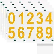uxcell 4 Sheets/40 Pcs Reflective Mailbox Numbers for Outside, 2 Inch 0-9 Vinyl Self-Adhesive Numbers Stickers Waterproof House Sticker with Scraper for Signs Doors Address, Gold