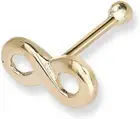 - 14k Real Yellow Gold 20G Small Infinity Nose Stud Ring - 6mm - Gold Nose Ring