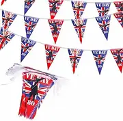 VE Day 80th Anniversary Flag Banner Celebration Decorations Bunting 2025 Gifts Memorabilia 80 Years Victory In Europe Flag for Party,Outdoor,Indoor (Banner -3p)