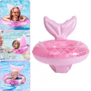 Childrens Mermaid Swimming Ring Inflatable Float Toy Kids Swim With Handle