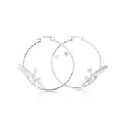 Disney Tinker Bell Silver Hoop Earrings