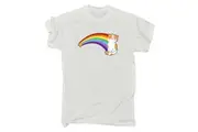 Retro Rainbow Cat - Mens Funny T-Shirt Tshirts
