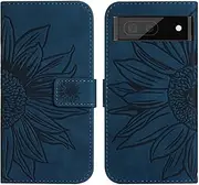 Compatible with Google Pixel 7 5G Cover,Compatible with Google Pixel 7 5G Flip Kickstand Card Slots Magnetic Closure Phone Case Blue