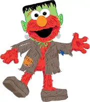 Elmo Frankenstein Iron On Transfer For T-Shirt + Other Light & Dark Fabrics #1
