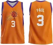 Guols No.3 P-aul Embroidery Basketball Jersey, Men's Basketball Training Uniform, Fan Jersey,Polyester Material, Breathable