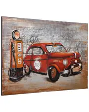 Empire Art Direct Red Car Metal Artwork