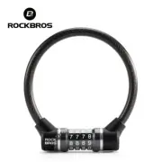 ROCKBROS Bike Bicycle Steel Cable Lock 4-Digit Combination Portable Anti-Theft