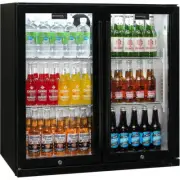 New Schmick Black Bar Fridge 2 Door With Heated Glass and Triple Glazing Model S