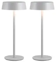 Modern Cordless Table Lamp Set of 2, Portable LED Desk Lamps, Grey (2 Pack)