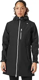 [Helly Hansen] Women's Long Belfast Lightweight Waterproof Windproof Breathable Raincoat Jacket with Hood