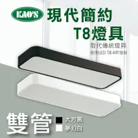 在飛比找PChome24h購物優惠-【KAO’S】北歐現代簡約LED T8燈具．白框．黑框兩款(