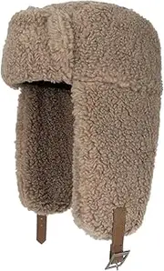 [Voilipex] Womens Faux Fur Fuzzy Trapper Hat Winter Ear Flap Trooper Aviator Hat Hunting Hat Cap, B Khaki, Brown