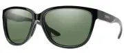 Smith Monterey Ladies Cateye Sunglasses Gloss Black/CP Polarized Gray Green 58mm